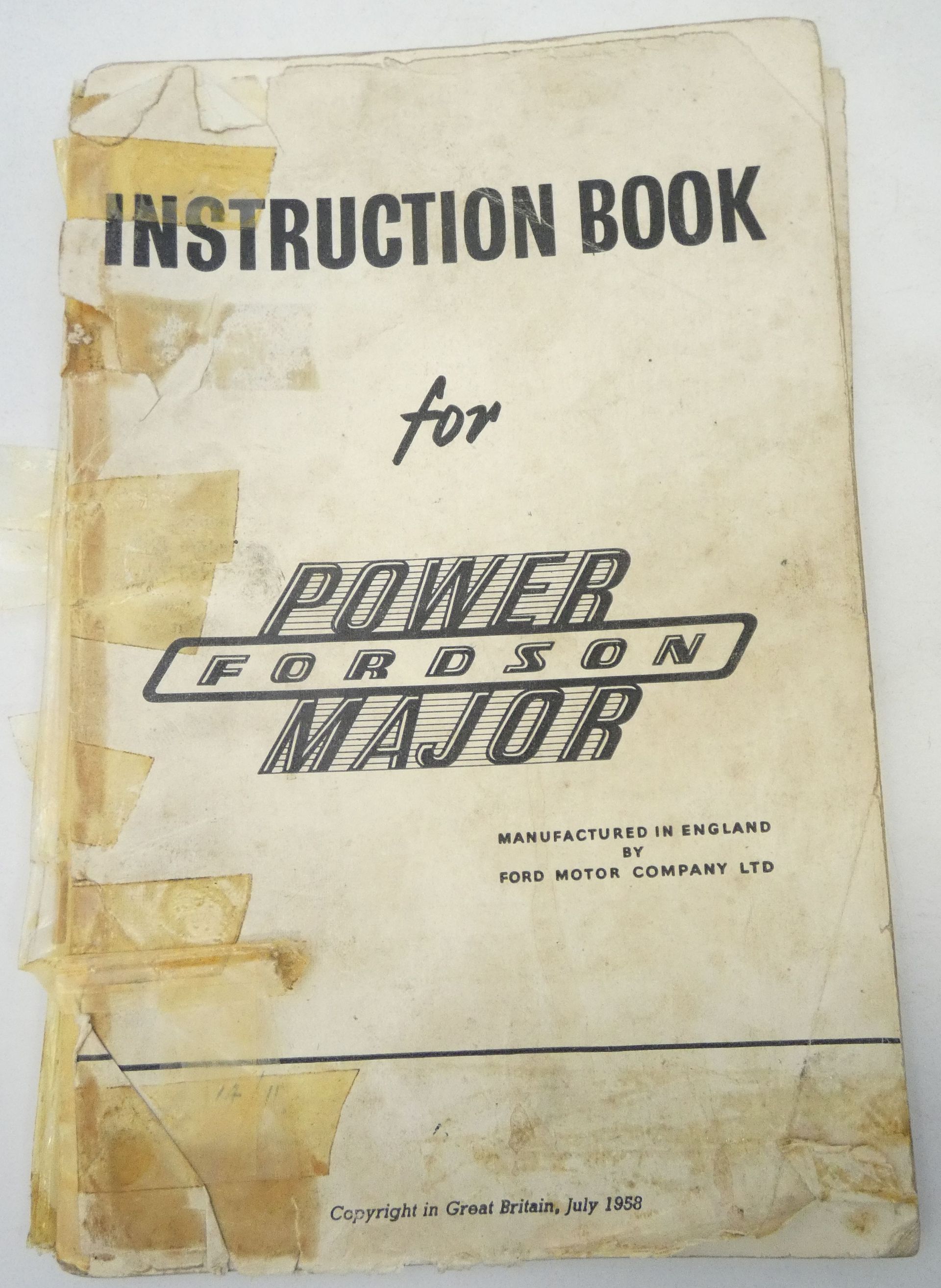 Fordson instruction book for Power Major