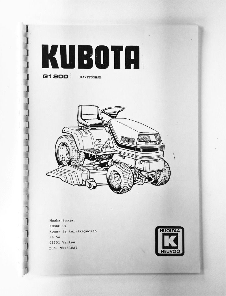 G1900 Kubota G1900 Käyttöohje