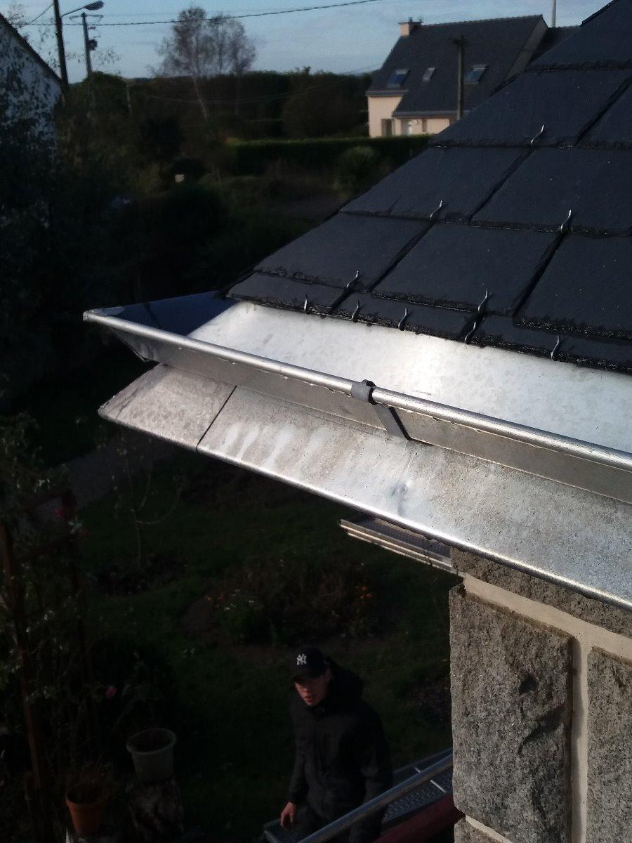 Gouttière nantaise sur bande de doublis en zinc