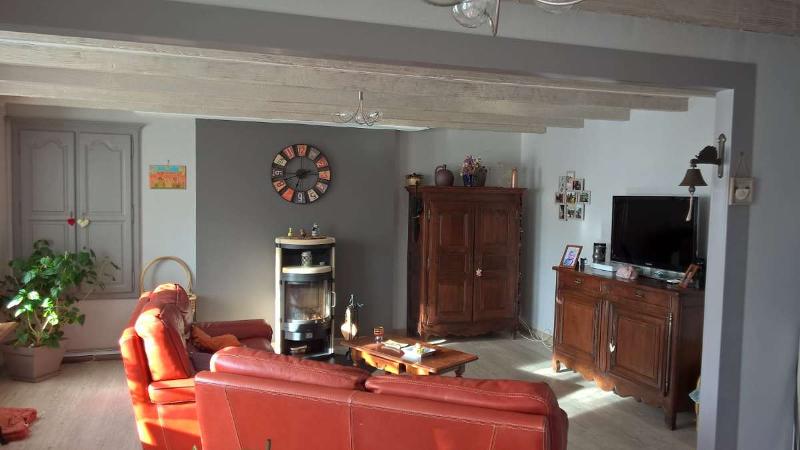 salon peinture et sol lames de parquet en PVC