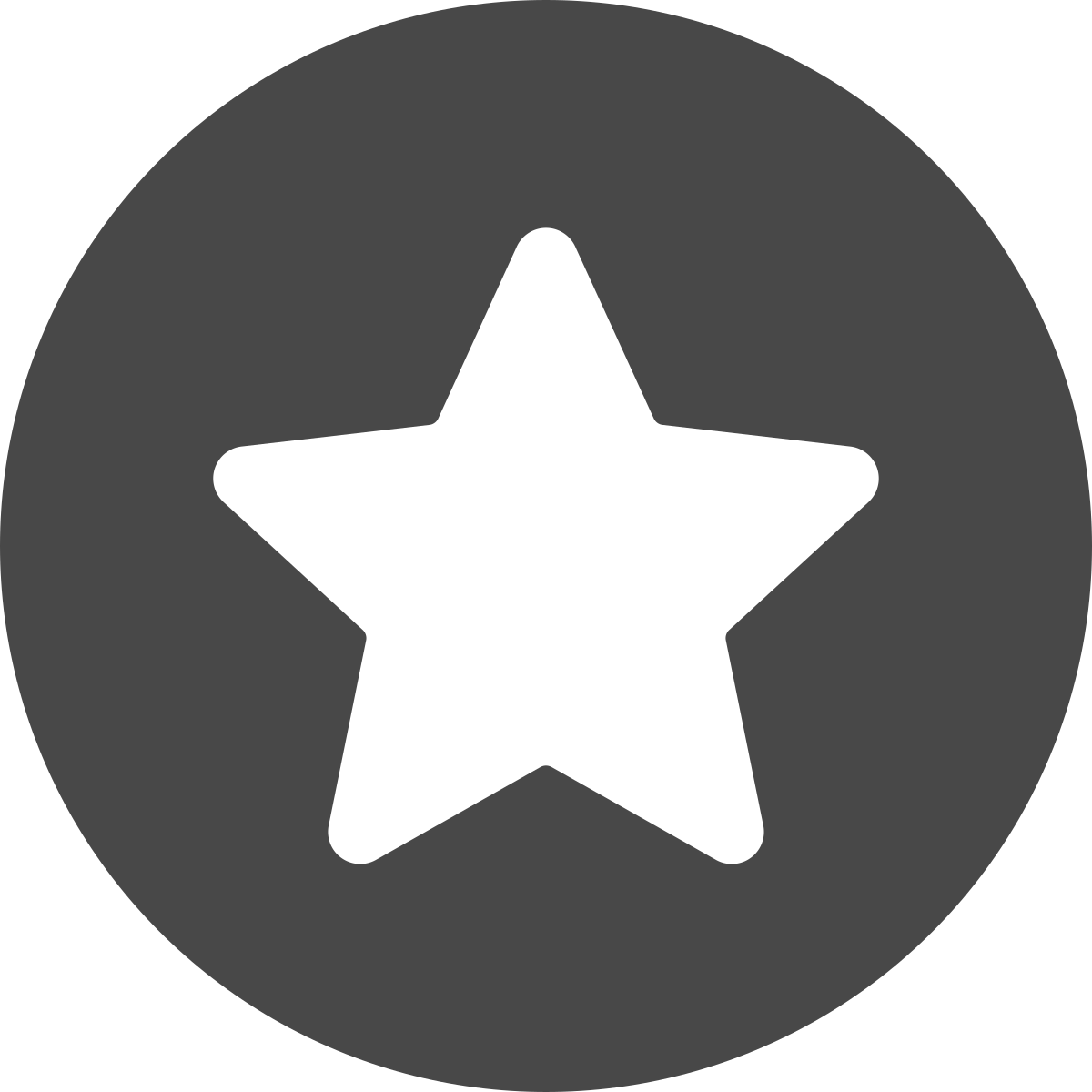 White star icon inside a gray circle.