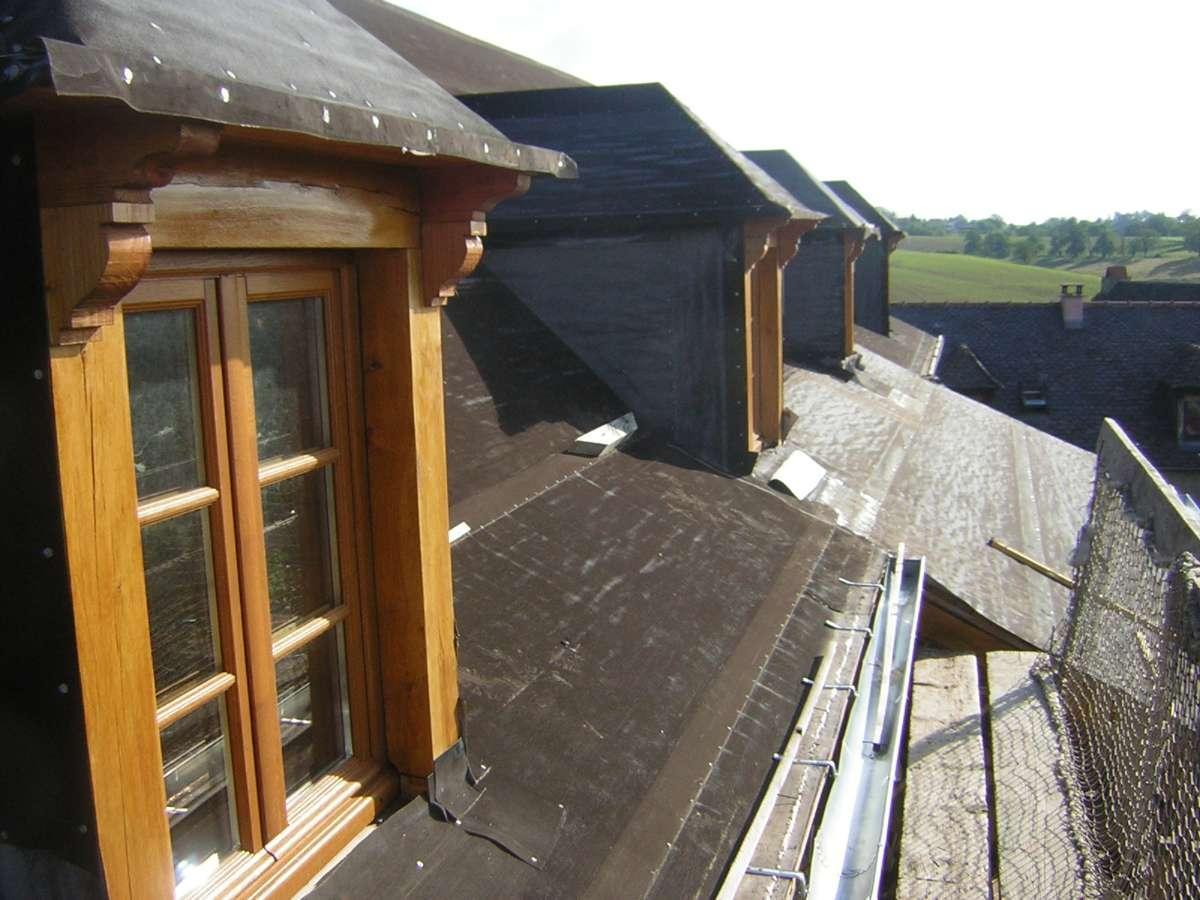 Fenêtres en bois sur toit