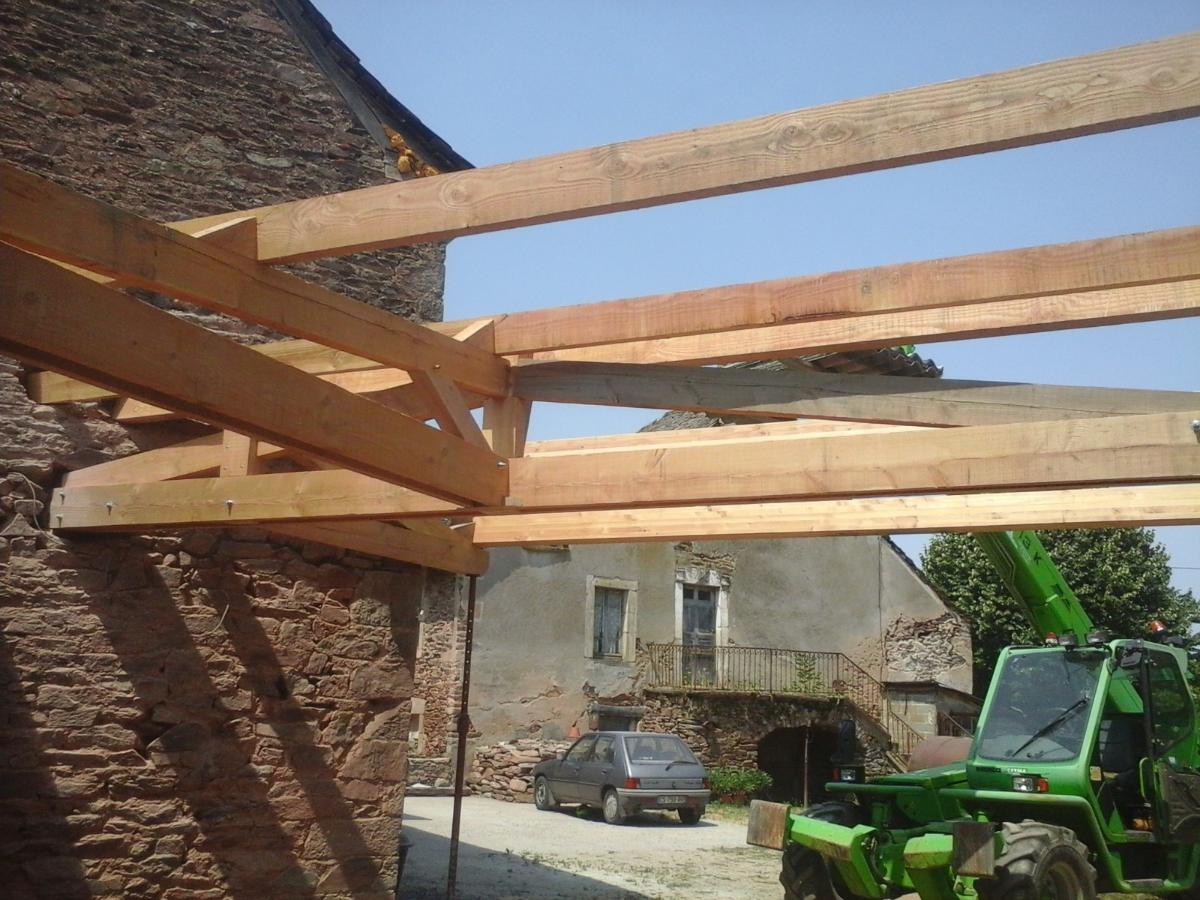 Ossature en bois d'une extension de maison