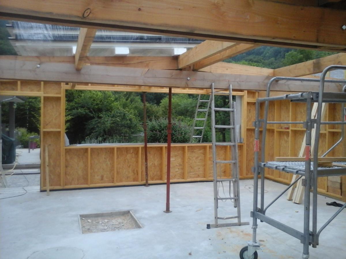 Ossature en bois et isolation d'une construction