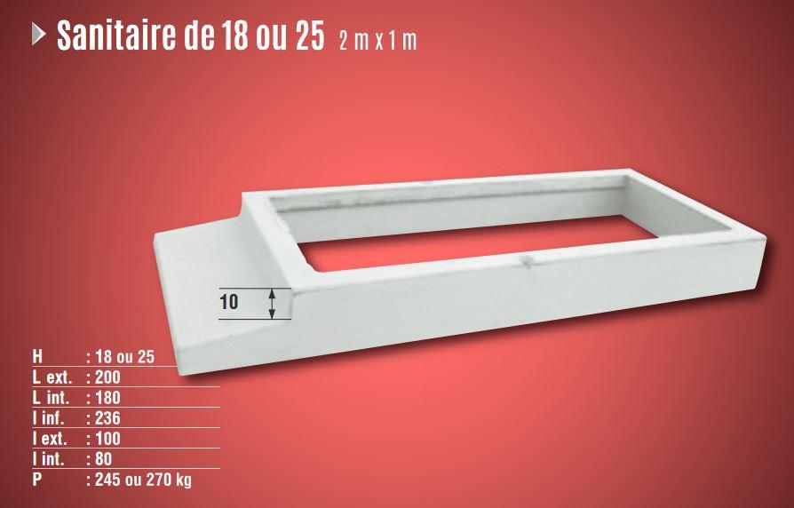 Sanitaire de 18 ou 25