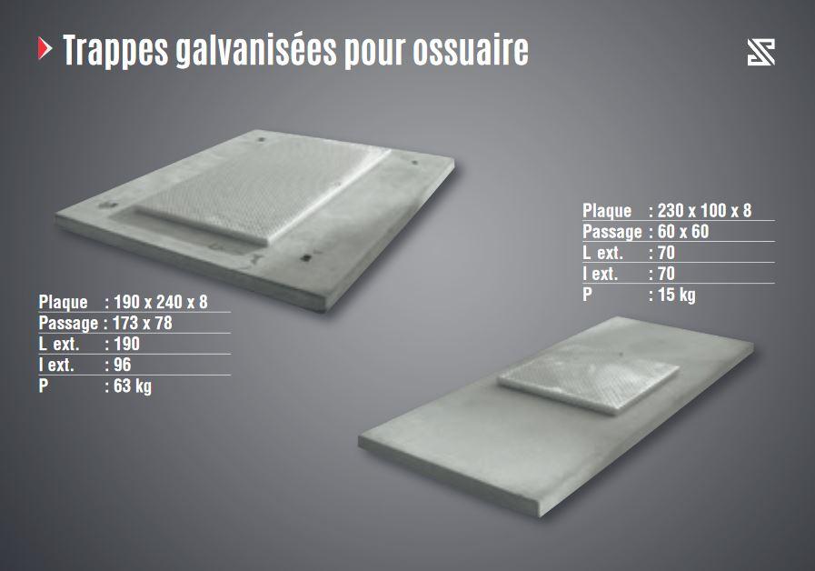 Trappes Galvanisées pour ossuaire