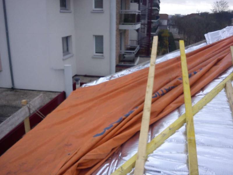 Photo prise pendant un chantier de couverture