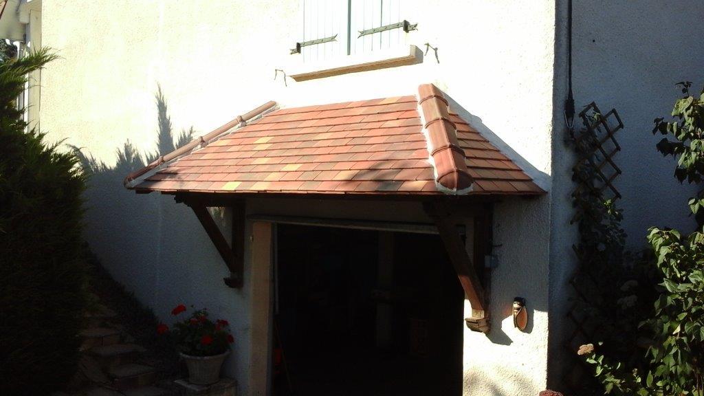 Création auvent de porte de garage Saint Marcel