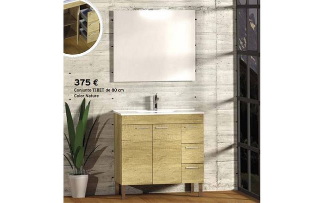 Saneamientos Begoña S.L.Conjunto TIBET de 80 cm Color Nature