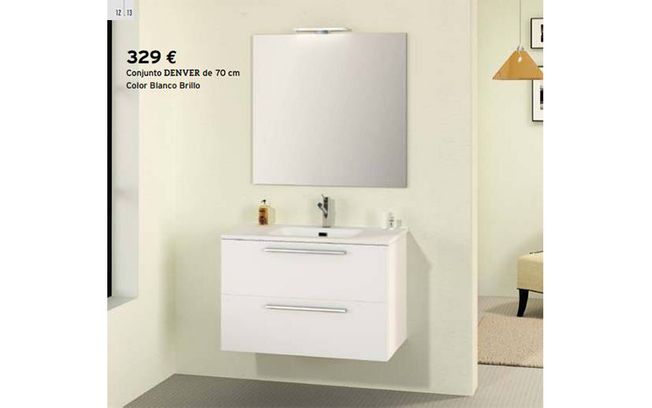 Saneamientos Begoña S.L. Conjunto DENVER de 70 cm Color Blanco Brillo