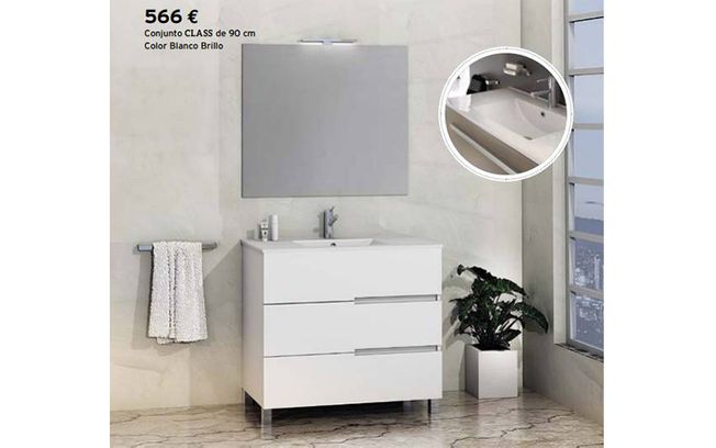Saneamientos Begoña S.L. Conjunto CLASS de 90 cm Color Blanco Brillo