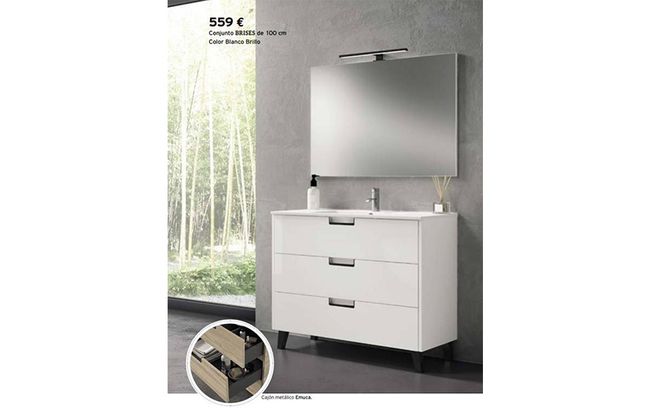 Saneamientos Begoña S.L. Conjunto BRISES de 100 cm Color Blanco Brillo