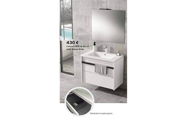 Saneamientos Begoña S.L. Conjunto DUE de 60 cm Color Blanco Brillo