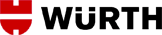Eine Nahaufnahme eines Würth-Logos auf weißem Hintergrund.