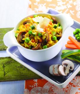 RISOTTO AU CURCUMA ET AUX PETITS LÉGUMES