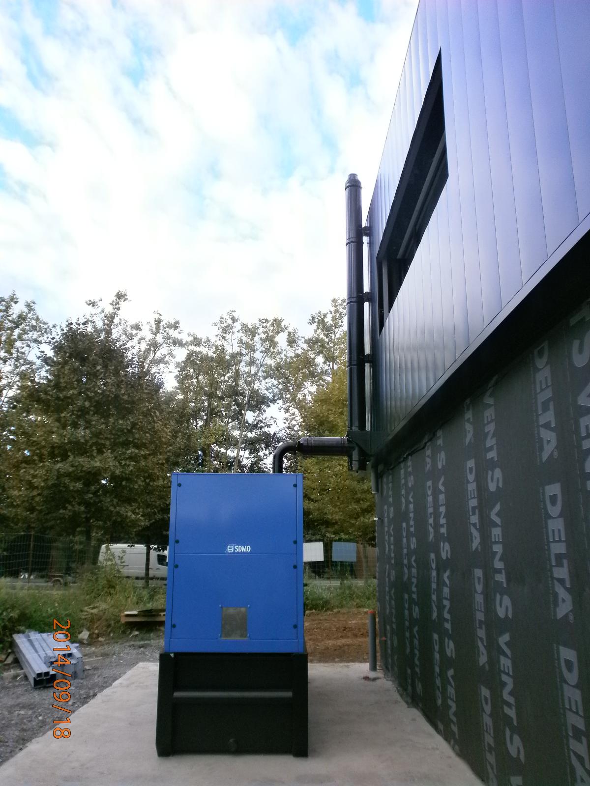 GE 165 KVA - Raccordement échappement