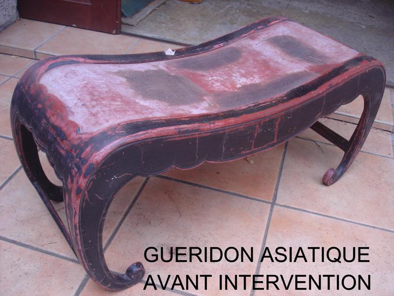 Alain Matthey - Guéridon asiatique avant intervention