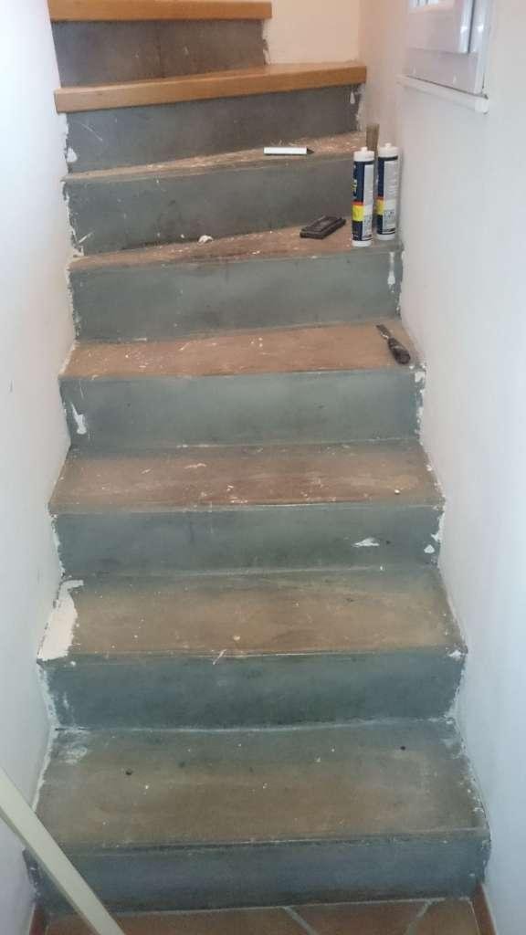 Habillage escalier beton et bois existant en Eure-et-Loir