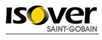 ISOVER Saint-Gobain-Logo in Schwarz und Gelb auf weißem Hintergrund