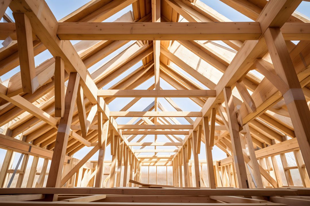 Betonfüße mit Stahlträgern stehen auf technischen Zeichnungen