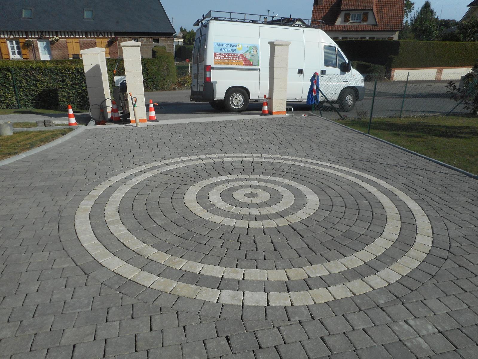 Rosace en pavés de rue