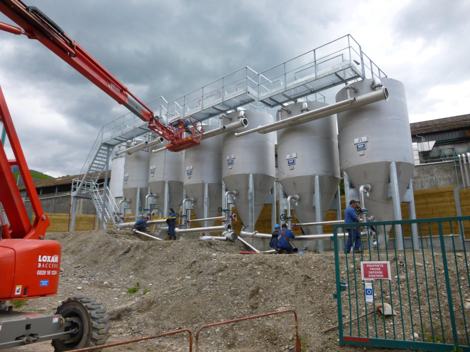 Montage passerelles sur silos