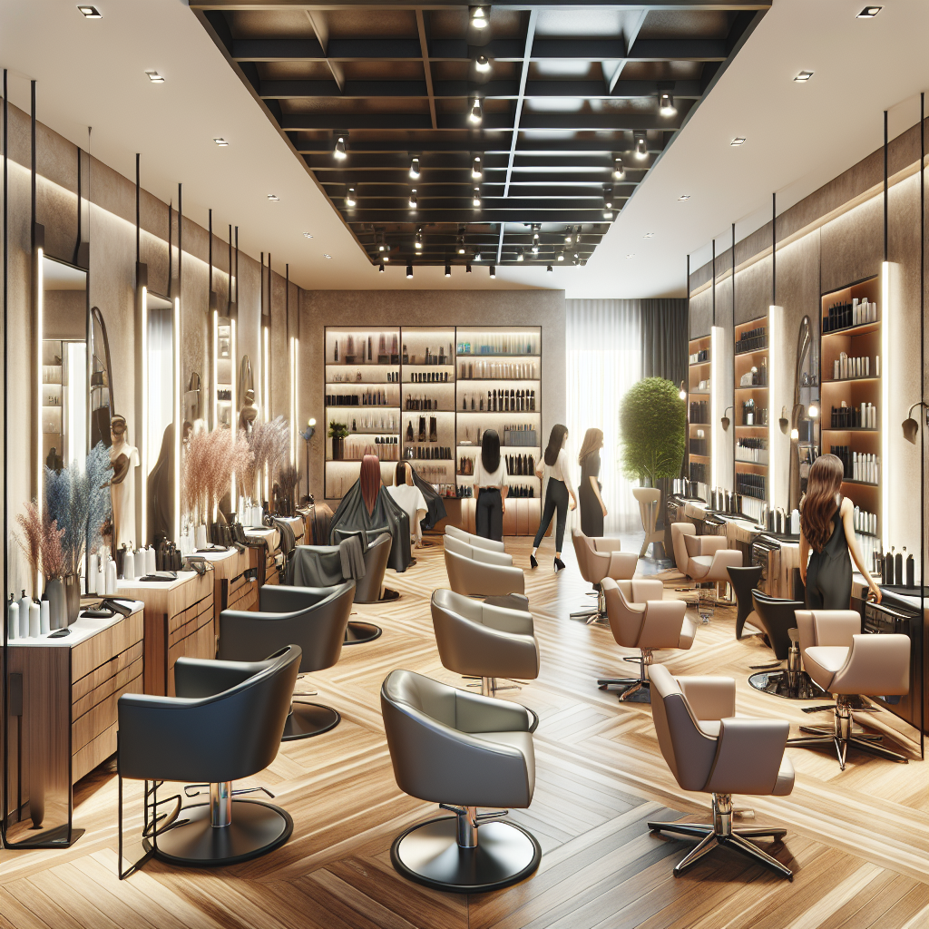 Realistic stock image of modern hair salon.