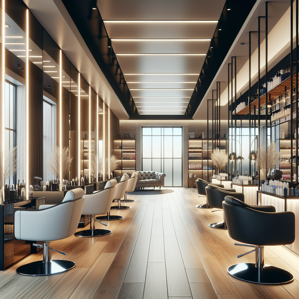 Realistic stock image of modern salon interior.