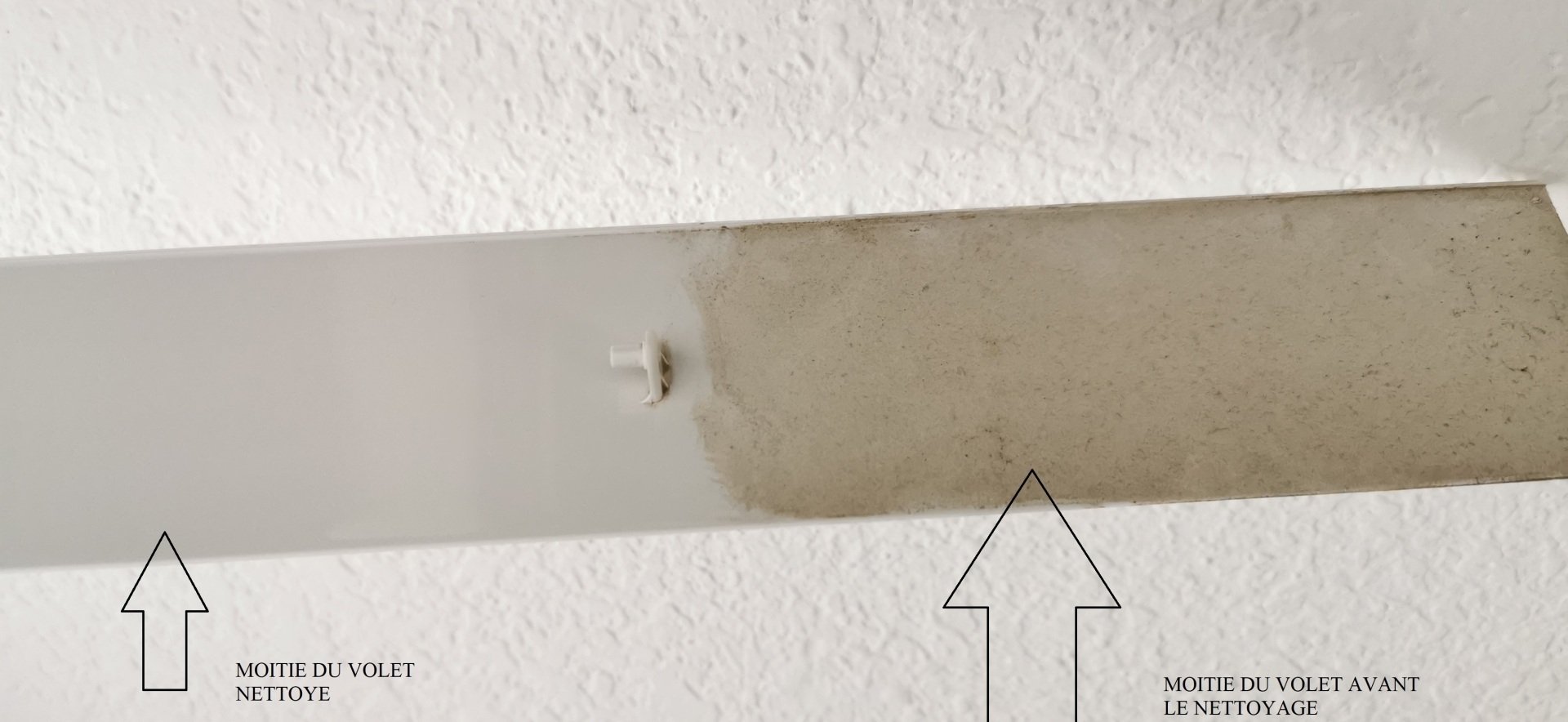 Volet de balayage avant et après l'entretien