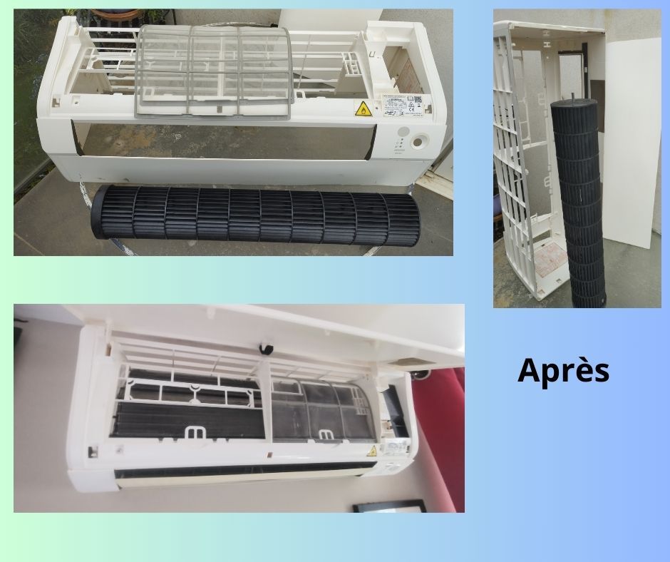 Entretien de climatisation.
Unité intérieure après le nettoyage