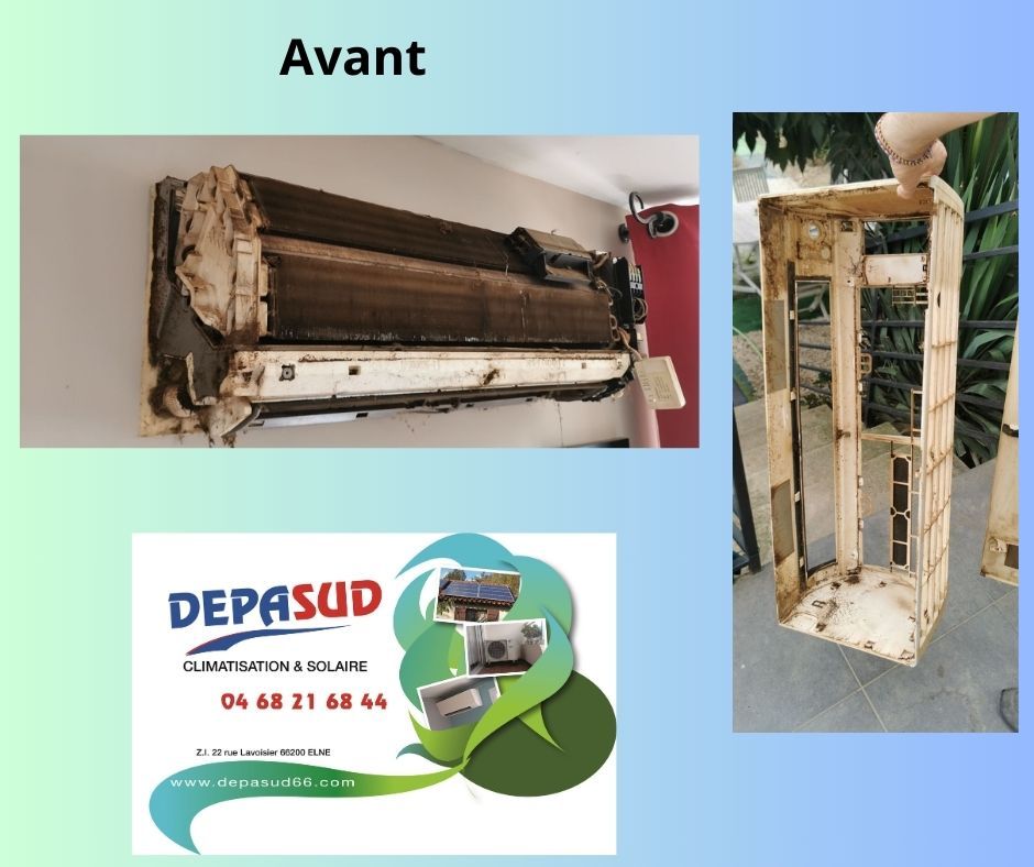 Entretien de climatisation.
Unité intérieure très sale