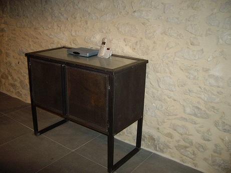 Console acier style indus