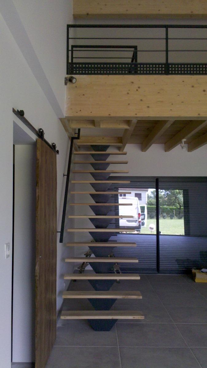 Escalier bois et acier