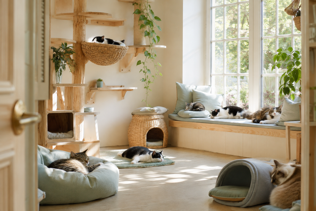 Inside the Happy Tails shelter's cat room in Portland