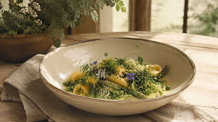 Spring Pasta with Asparagus & Peas