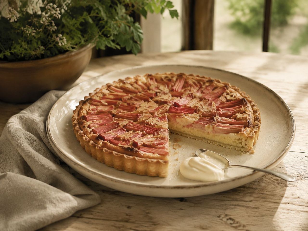 Rhubarb and Almond Tart
