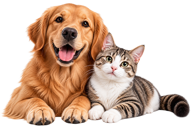 Max the golden retriever and Luna the tabby cat