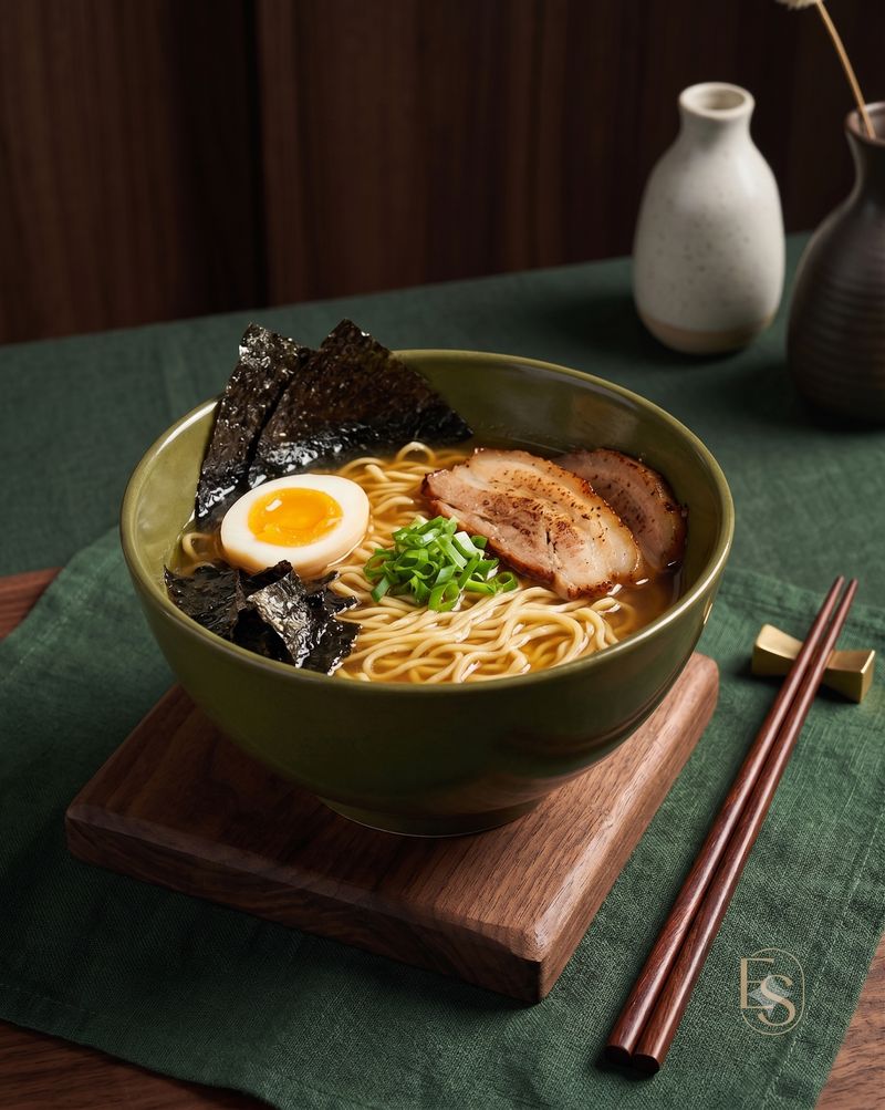 Classic shoyu ramen bowl with chashu and soft egg
