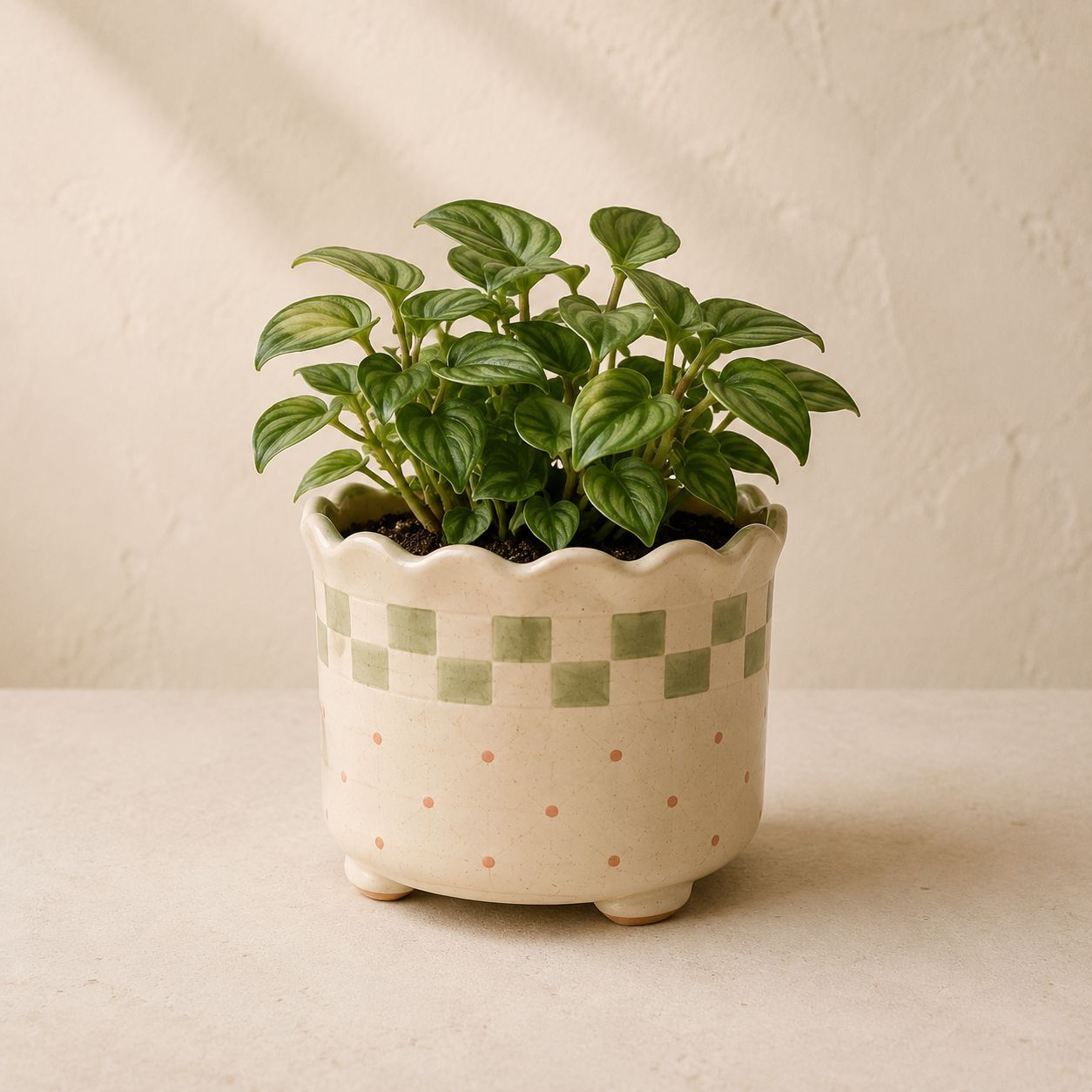 Checker Footed Planter — handmade vases & planters