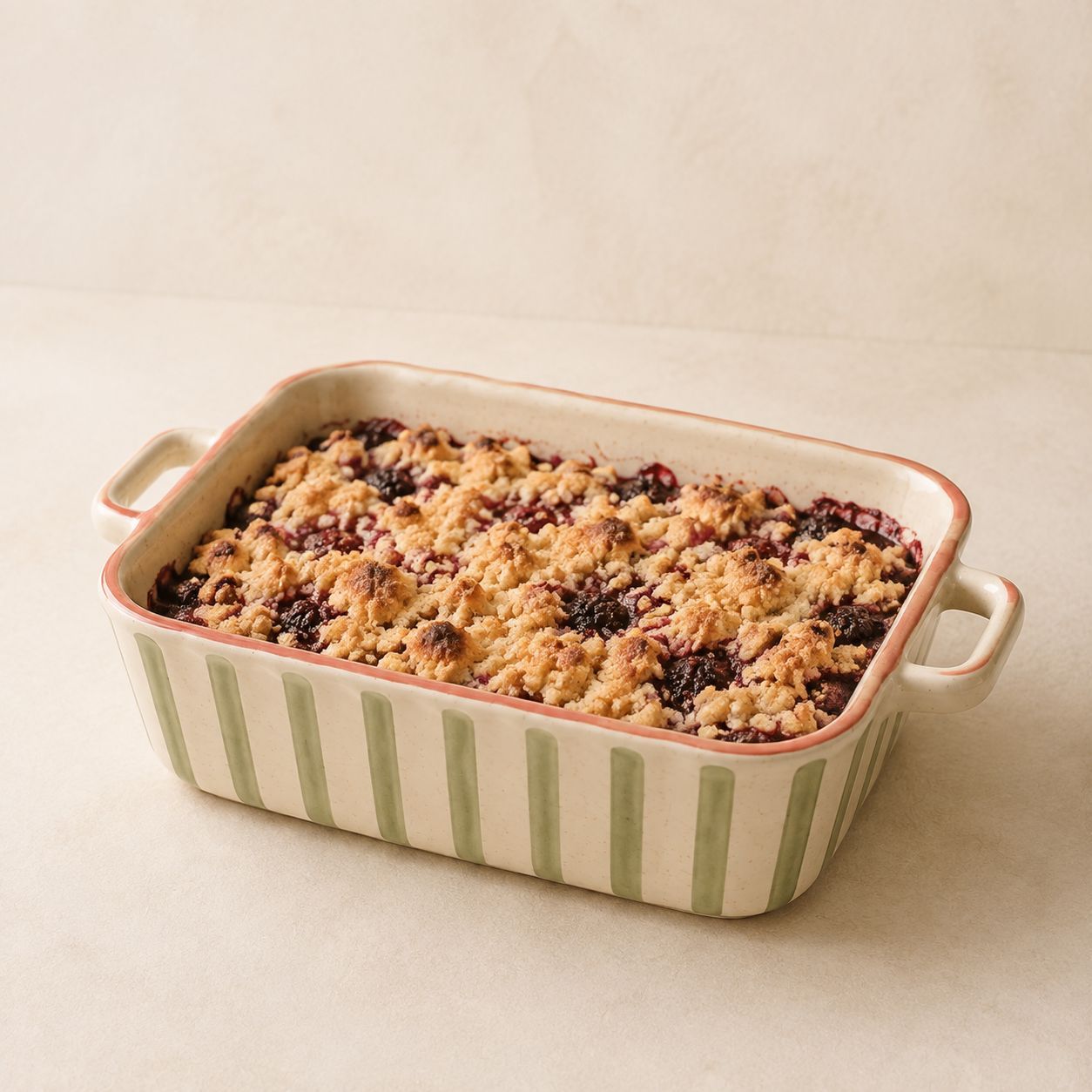 Stripe Baking Dish — handmade serving pieces