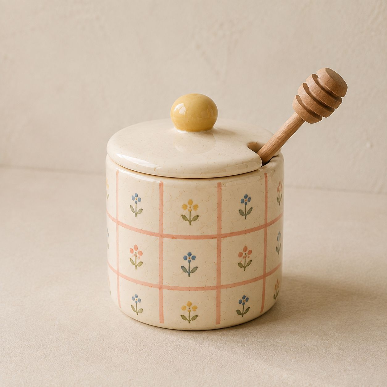 Lattice Honey Pot — handmade lidded jars
