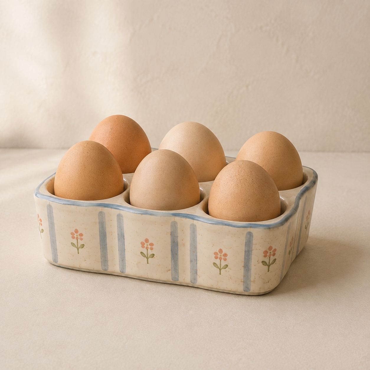 Stripe Egg Crate — handmade crocks & holders