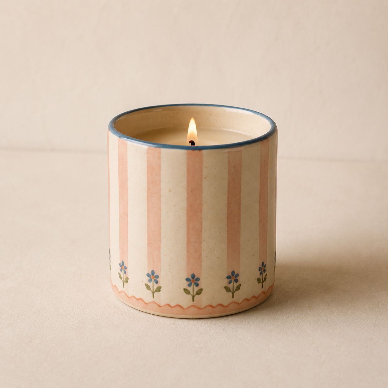 Stripe Candle Vessel — handmade candles