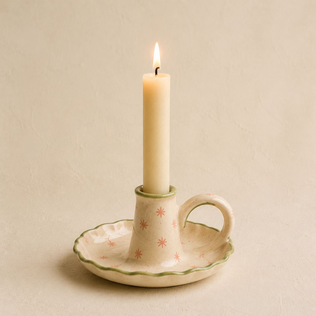 Star Scallop Chamberstick — handmade candle holders