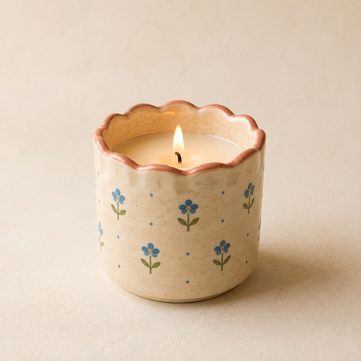 Forget-Me-Not Candle Vessel — handmade candles