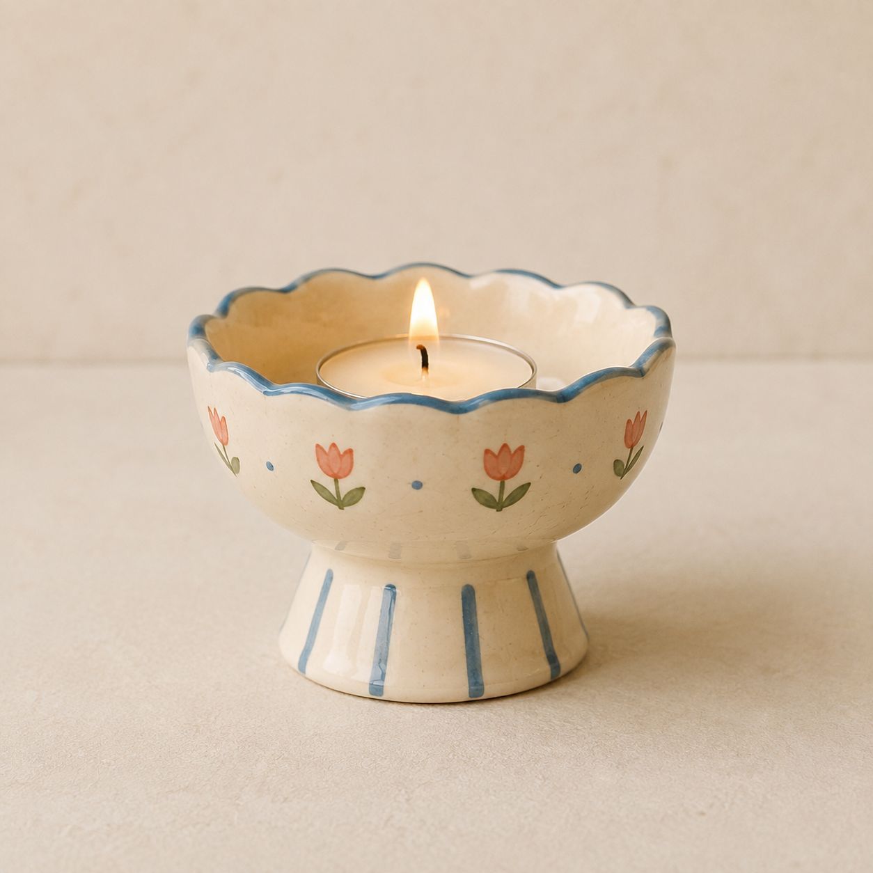 Tulip Footed Tealight — handmade candle holders