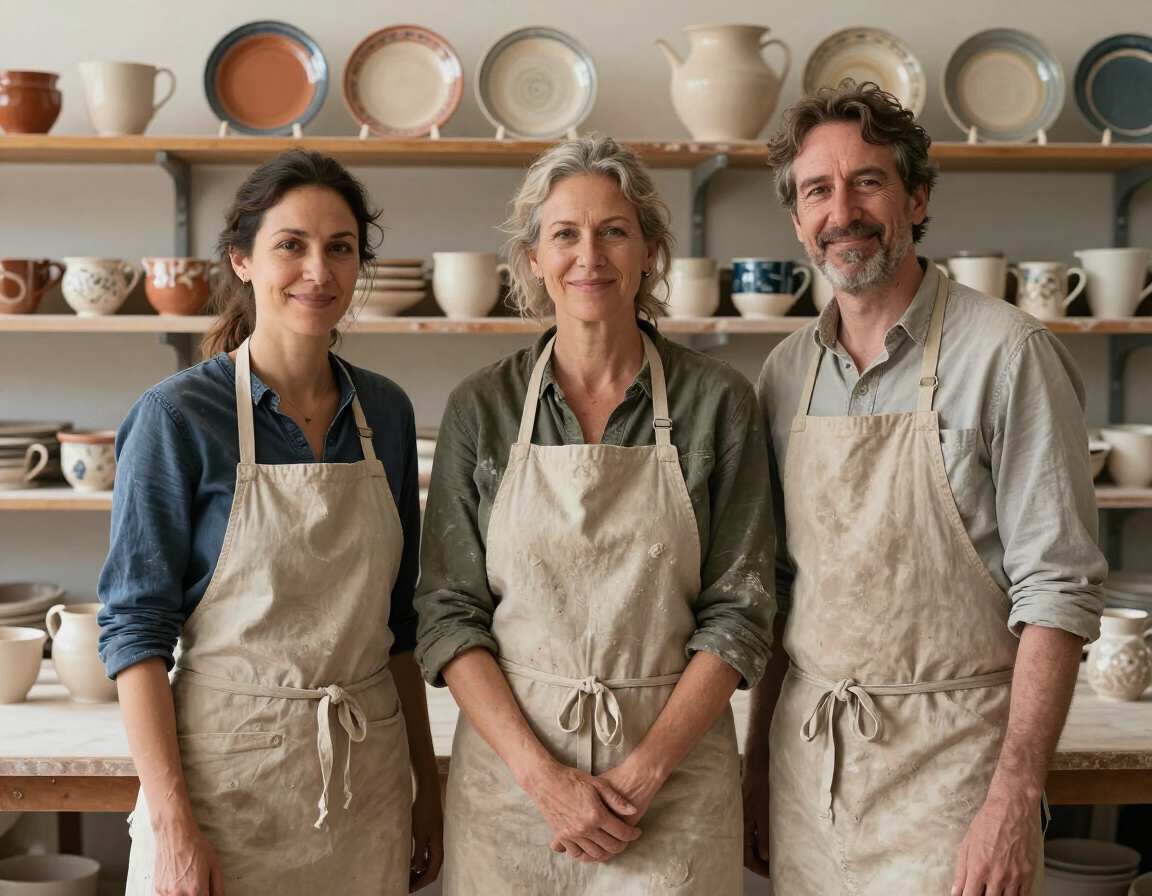Camille, Elise and Noam, the three makers of Formé, in their Lyon studio
