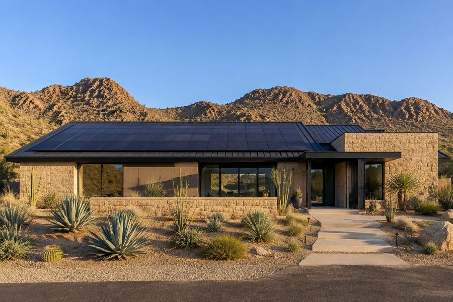Residential solar array generating power in Arizona