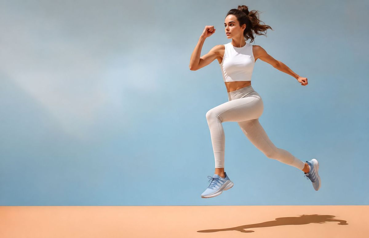 Athlete mid-stride, running at Forge Fitness Studio