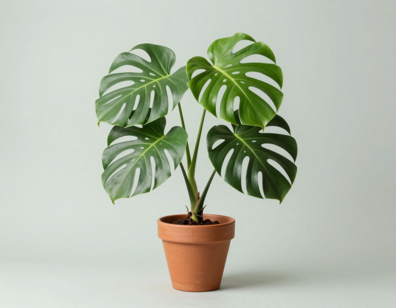 A potted Monstera houseplant